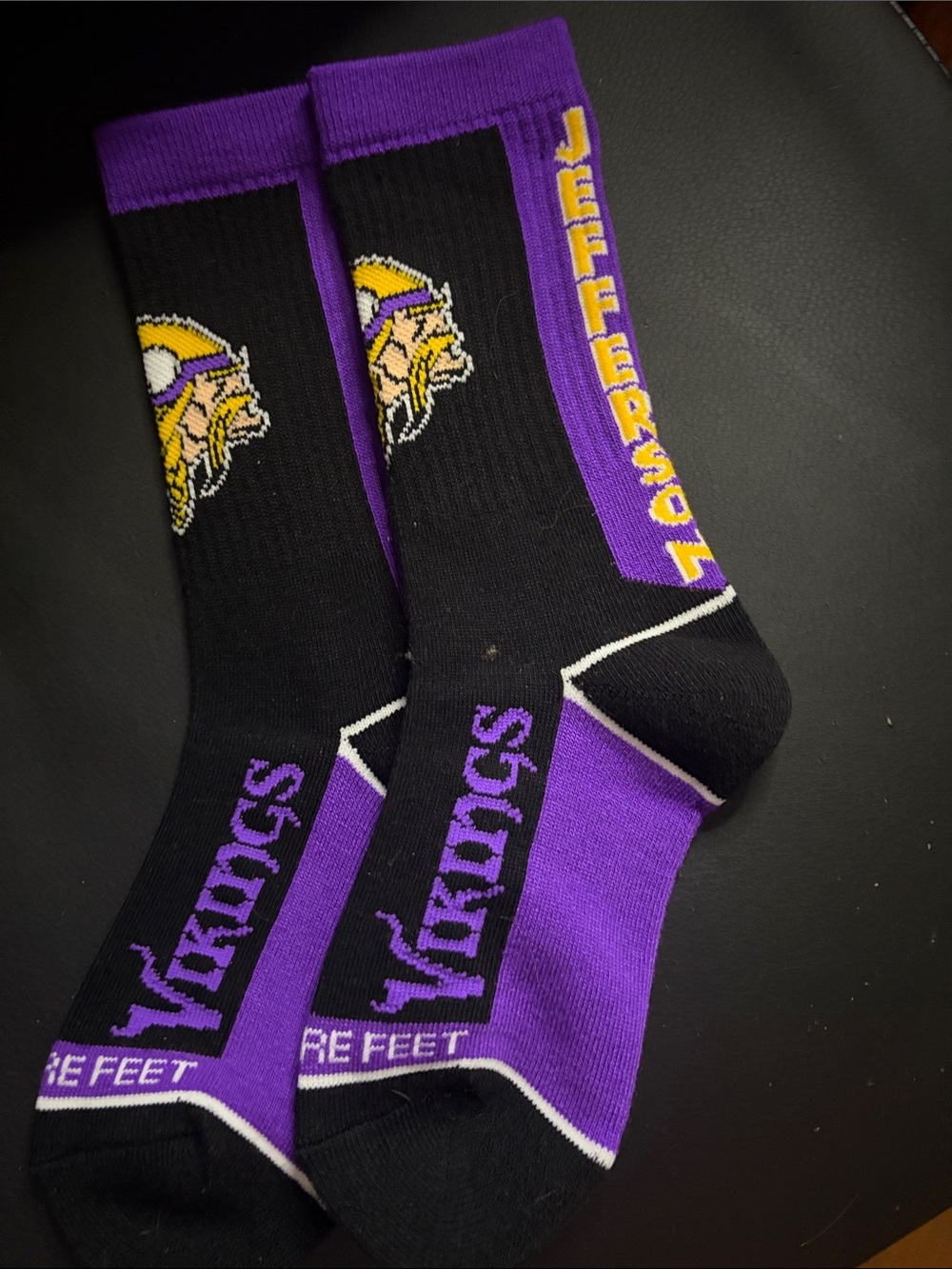 Minnesota Vikings Black & Purple Crew Socks - Team Logo